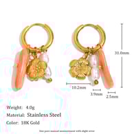 Colored Pendant Earrings - Gold Picture2