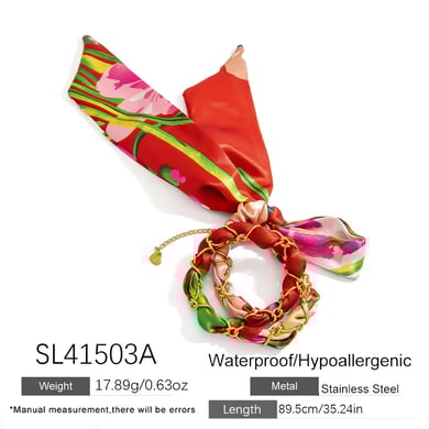 1 Stück Blumen-Seidenschal-Armband h5 Bild2