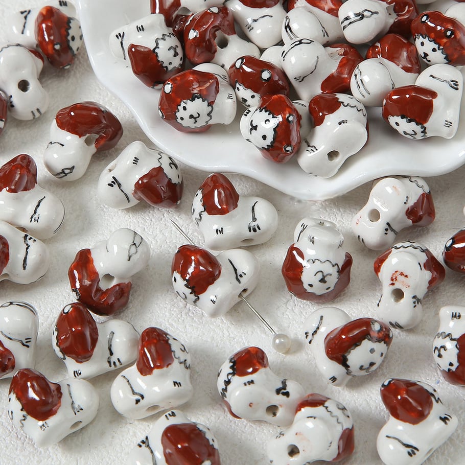 1 pièce de perle en céramique en forme de lapin mignon pour bijoux à faire soi-même 