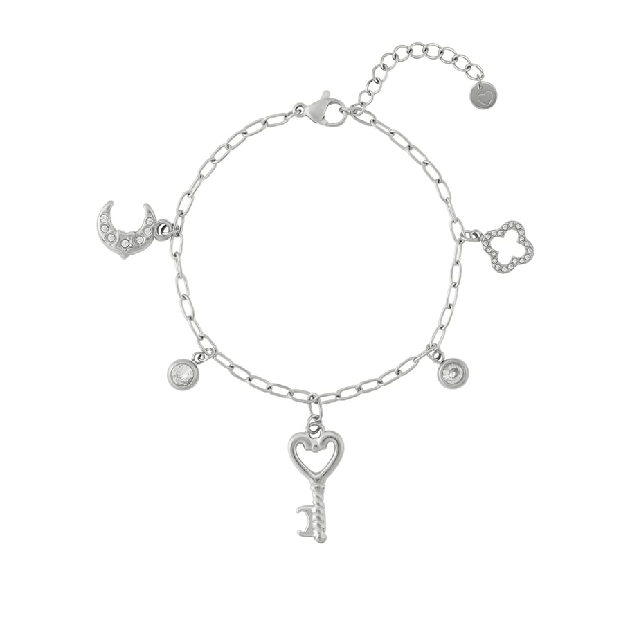 Herz Schlüssel Edelstahl Gold Farbe frauen Charm Armbänder 