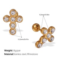 EH996WEG White Diamond Gold Stud Earrings Picture9