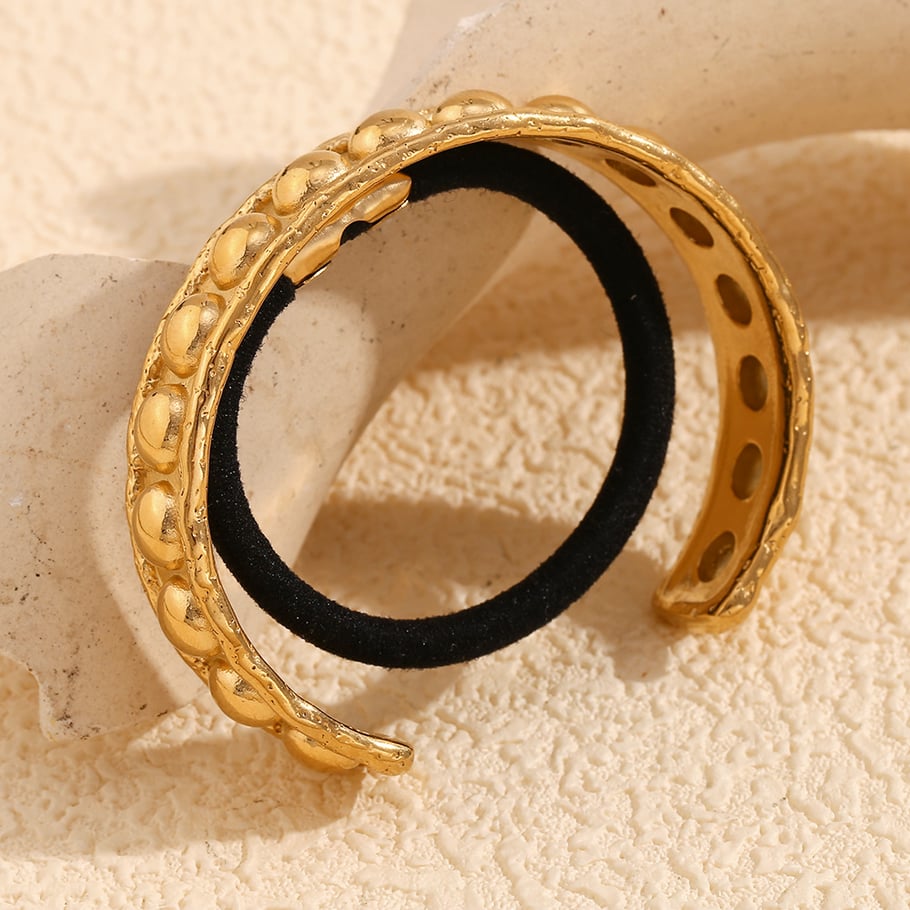 1 Piece Stylish Ocean Series Gold - colored Stainless Steel Hair Ties Picture3