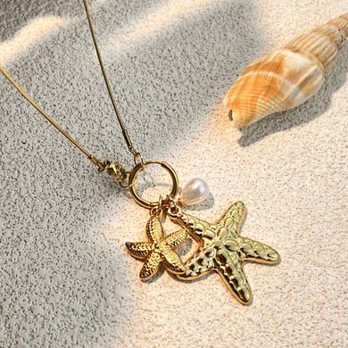 Starfish Stainless Steel Gold Color Pendant Necklaces h5 Picture3