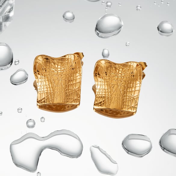 1 paire de boucles d&#39;oreilles à tige géométriques en acier inoxydable couleur or pour femme, série Simple 2