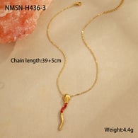 NMSN-H436-3 Collier serpent rouge Image7
