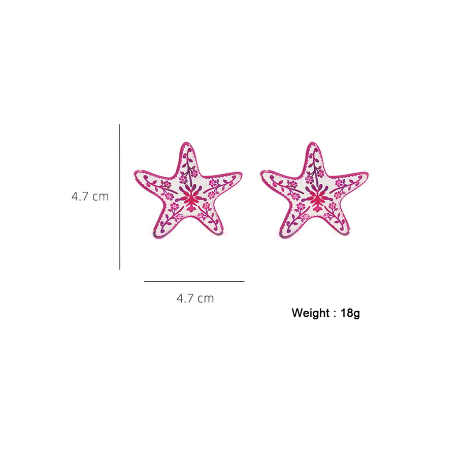 Vacation Alloy Starfish Stud Earrings 