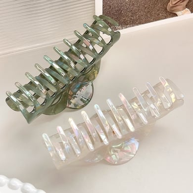 1 Paar einfache Serie lässige einfarbige PVC-Haarklammern für Damen h5 Bild3