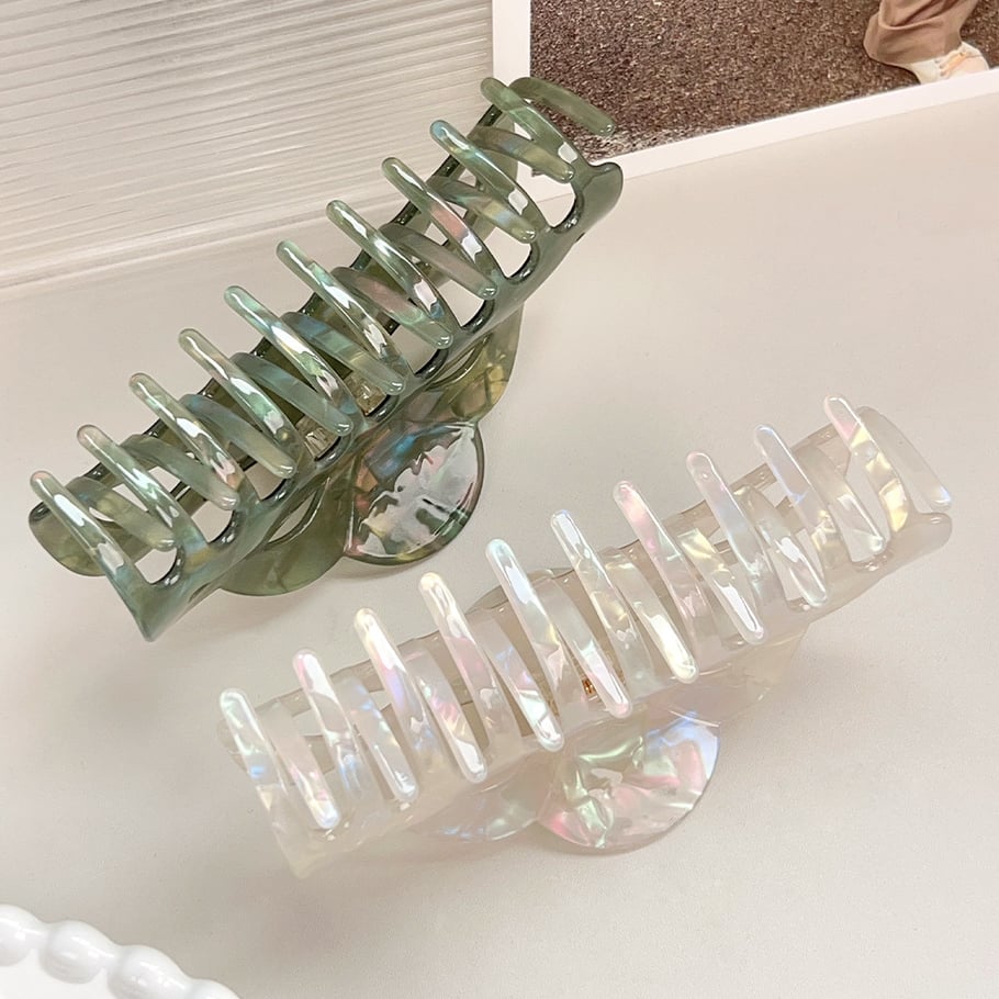 1 Paar einfache Serie lässige einfarbige PVC-Haarklammern für Damen Bild3