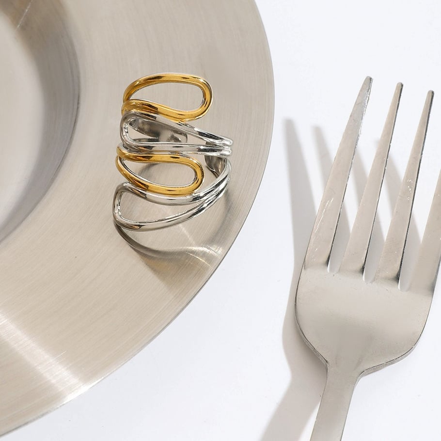 Stainless Steel Mixed Color Minimalist Rings Picture3