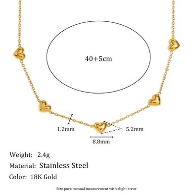 Simple Series Tägliche einfarbige Edelstahl-Kettenhalsketten für Damen h5 Bild4