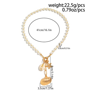 Shell Alloy Beaded Necklaces h5 Picture2