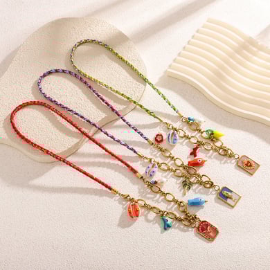 Colorful Oil-spot Glazing Conch Stainless Steel Women's Pendant Necklaces h5 Picture3