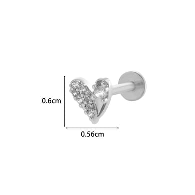 1 Stück Simple Series Simple Heart Kupfer Gold Farbe Zirkon Damen Piercings Ohrringe h5 Bild2