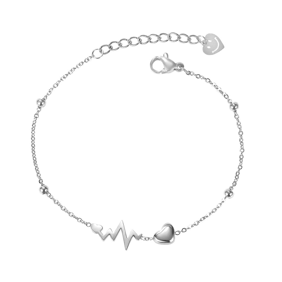 Braccialetti a catena da donna in acciaio inossidabile con cuore semplice, serie semplice, 1 pezzo 