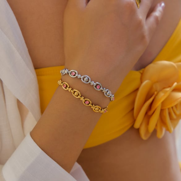 Bracelets à chaîne classique en acier inoxydable couleur or