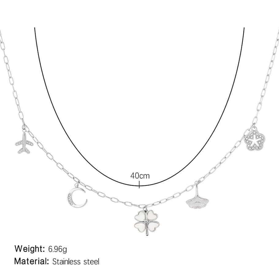 Romantic Clover Stainless Steel Gold Color Women's Pendant Necklaces Picture2