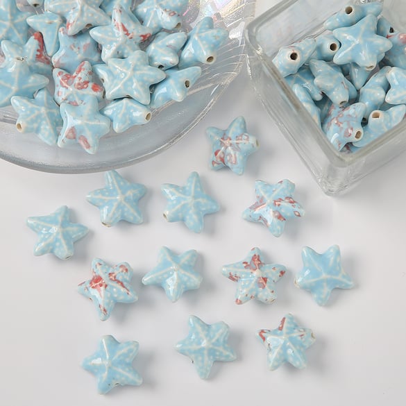 1 Piece Starfish Ceramics DIY Jewelry Bead