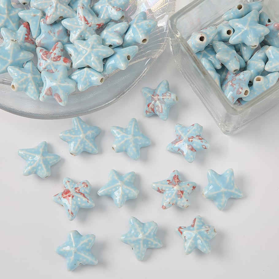 1 pièce de perle en céramique étoile de mer pour bijoux à faire soi-même Image2