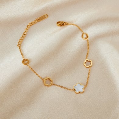 Tägliche Blume Edelstahl Gold Farbe Charm Armbänder h5 Bild3