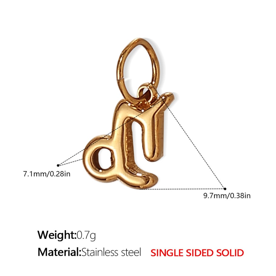 The Twelve Zodiac Signs Stainless Steel  Gold Color Pendants 
