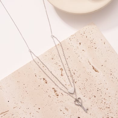 Elegante Locker Hart Roestvrij Staal Goudkleurige Dames Gelaagde Kettingen h5 Afbeelding6