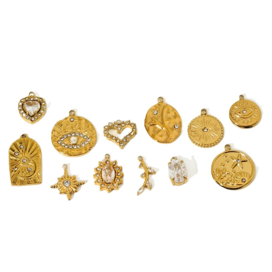 1 Paar Luxuriöse Serie Elegante Geometrische Edelstahl Gold Farbe Zirkon Unisex Anhänger Bild5