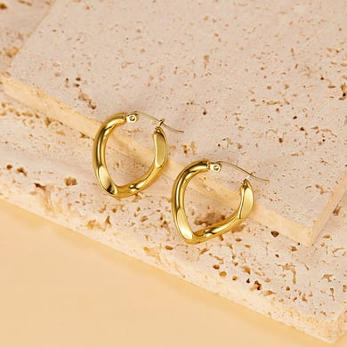1 Paar einfache Serie süße geometrische Edelstahl Gold Farbe Damen Ohrstecker h5 Bild7