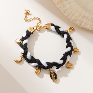 Creative Hand Woven Stainless Steel Pendant Women's Bracelets h5 Picture3