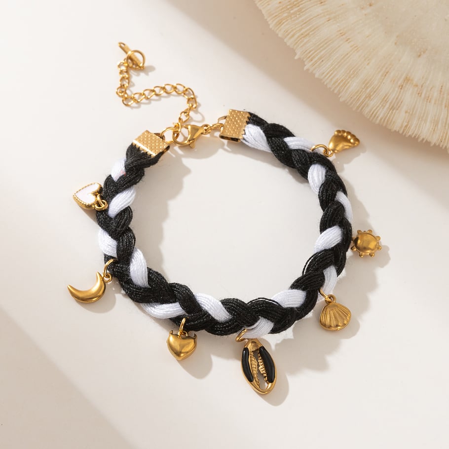 Creative Hand Woven Stainless Steel Pendant Women's Bracelets Picture3