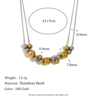 Double Chain Large and Small Gold Bead Necklace - Two Colors Picture2