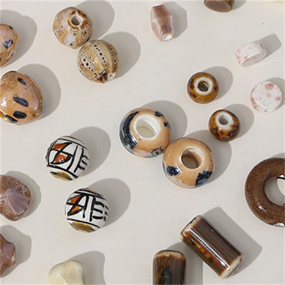 Perlina per gioielli fai da te in ceramica della serie marrone, 1 pezzo