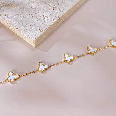 Schmetterlings-Charm-Armbänder aus Edelstahl in Goldfarbe h5 Bild5