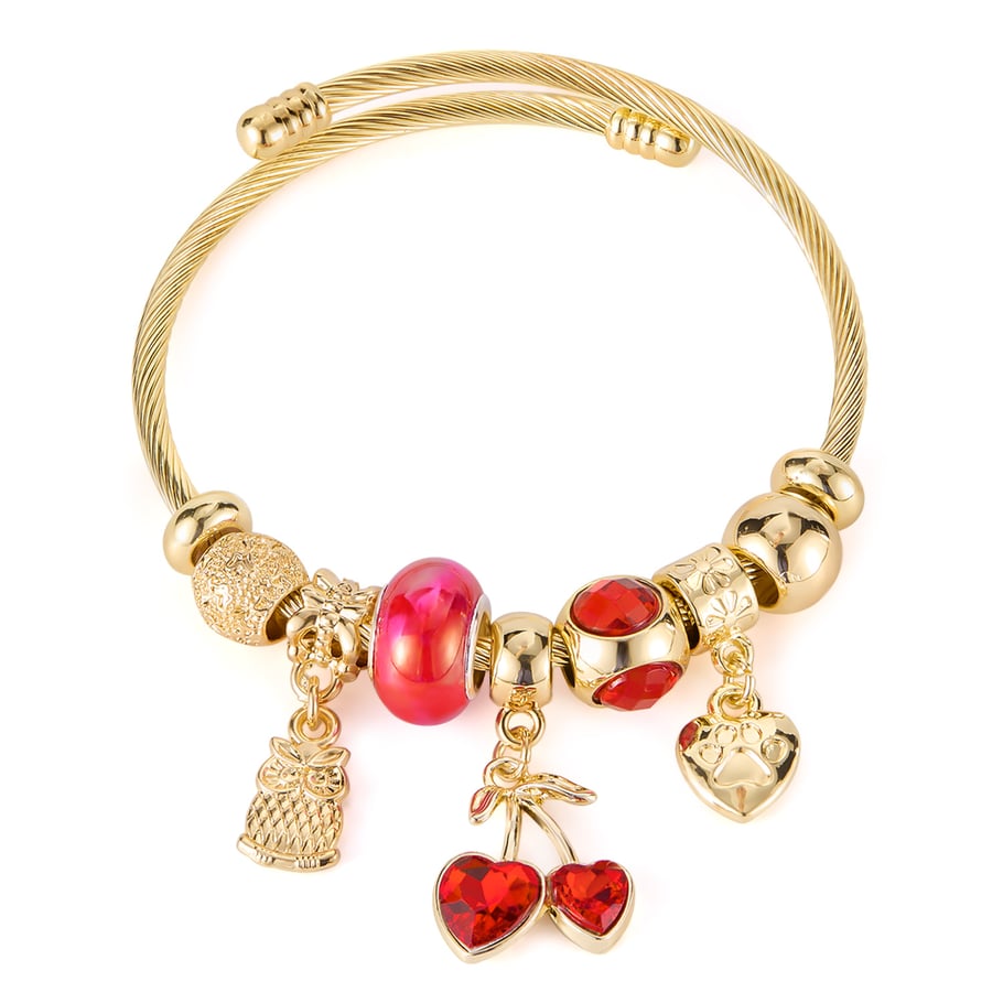 Süße Kirsche Gold Farbe Manschette Armbänder 