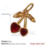 PJ334RDG Red Crystal Gold Pendant Picture10