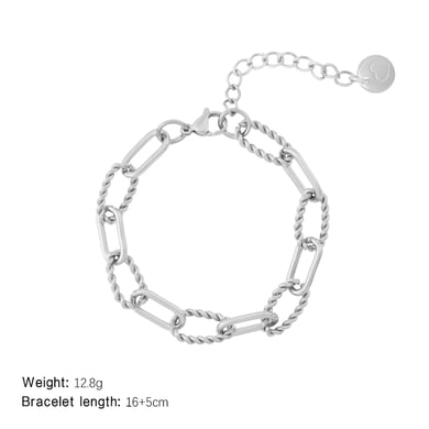 Daily Squircle Twist Edelstahl Goldfarben Damen Kettenarmbänder h5 Bild2