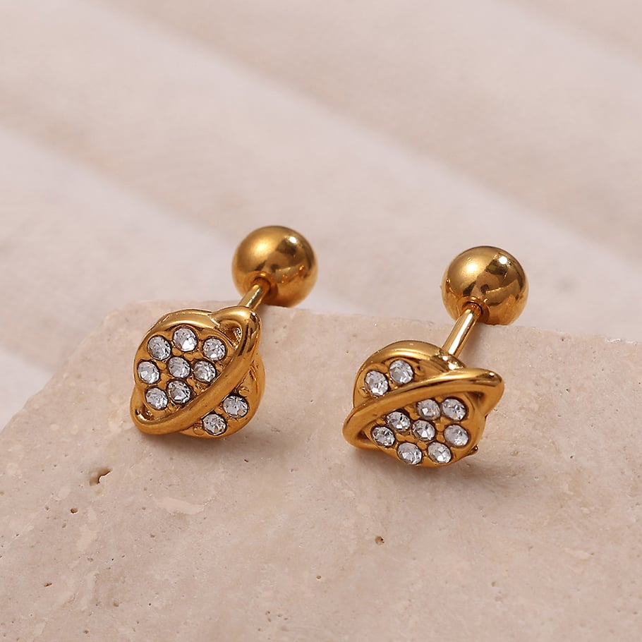Cross Stainless Steel Gold Color Piercing Earrings Picture3