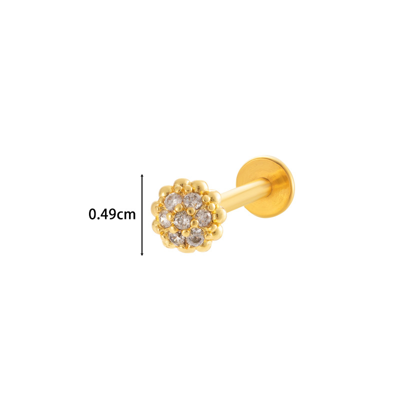 1 Pair Simple Series Daily Bow Knot Copper   Gold Color  Zircon Women's Piercings Earrings Picture2