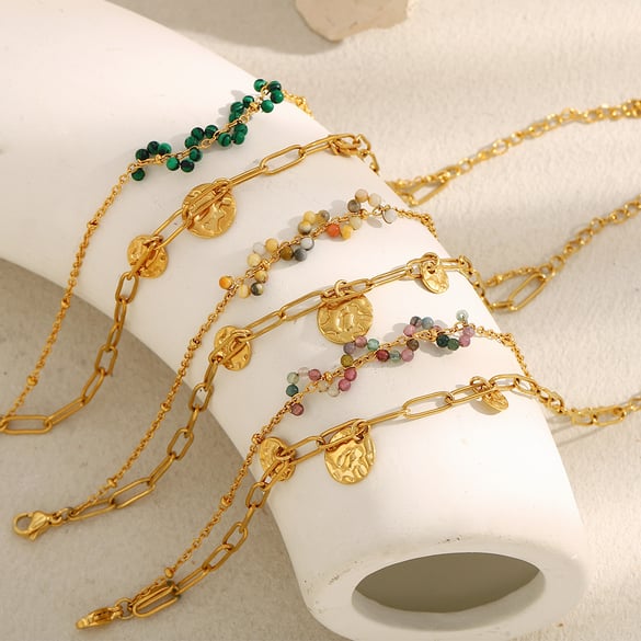 Romantische serie Fashion OL kralen roestvrij staal dames ketting armbanden