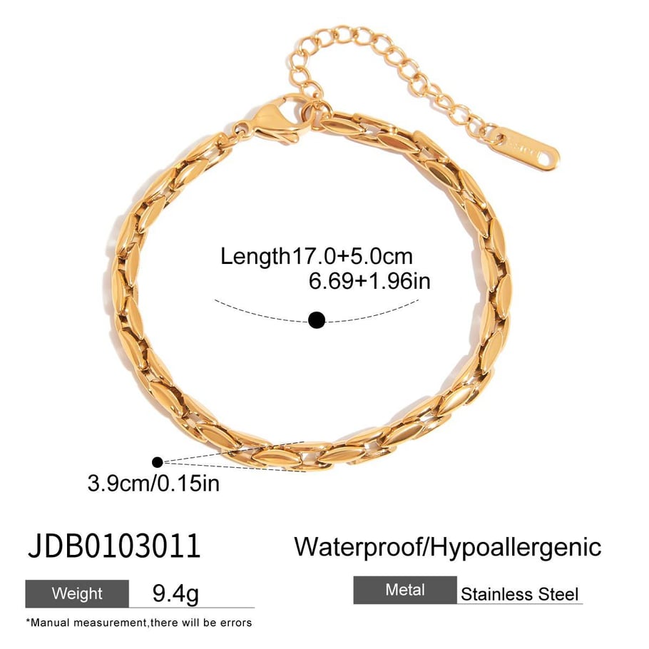 Classic Stainless Steel Gold Color Chain Bracelets Picture2