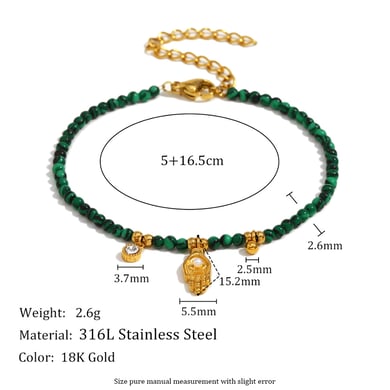 Braccialetti in acciaio inossidabile con ciondolo retrò di lusso da 1 pezzo h5 Immagine2
