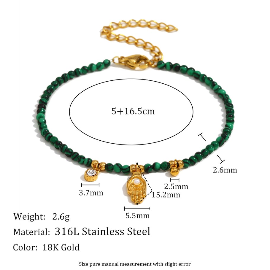 Braccialetti in acciaio inossidabile con ciondolo retrò di lusso da 1 pezzo Immagine2