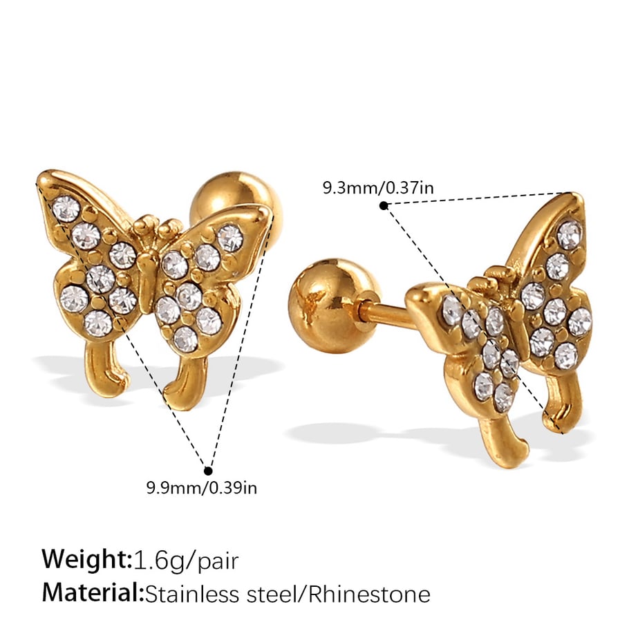 Animal Stainless Steel Gold Color Piercings Earrings