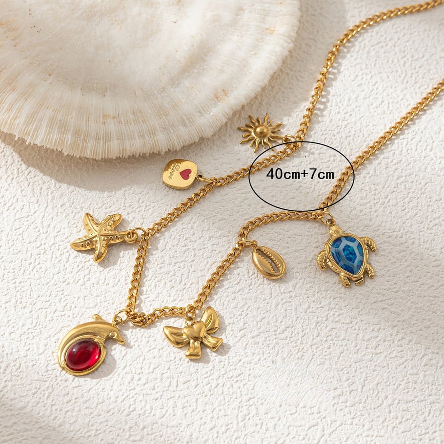 Romantic Starfish Ocean - themed Stainless Steel Women's Necklaces h5Picture9