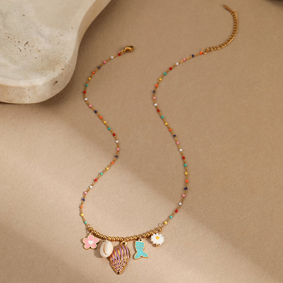Collares para mujer estilo resort con colgante de temática oceánica Imagen5