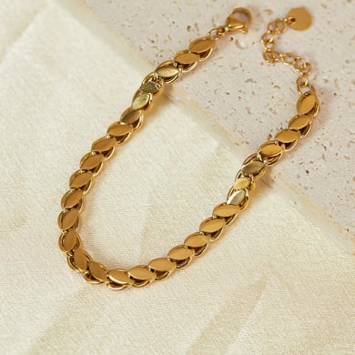 Tägliche geometrische Edelstahl-Kettenarmbänder in Goldfarbe h5 Bild4