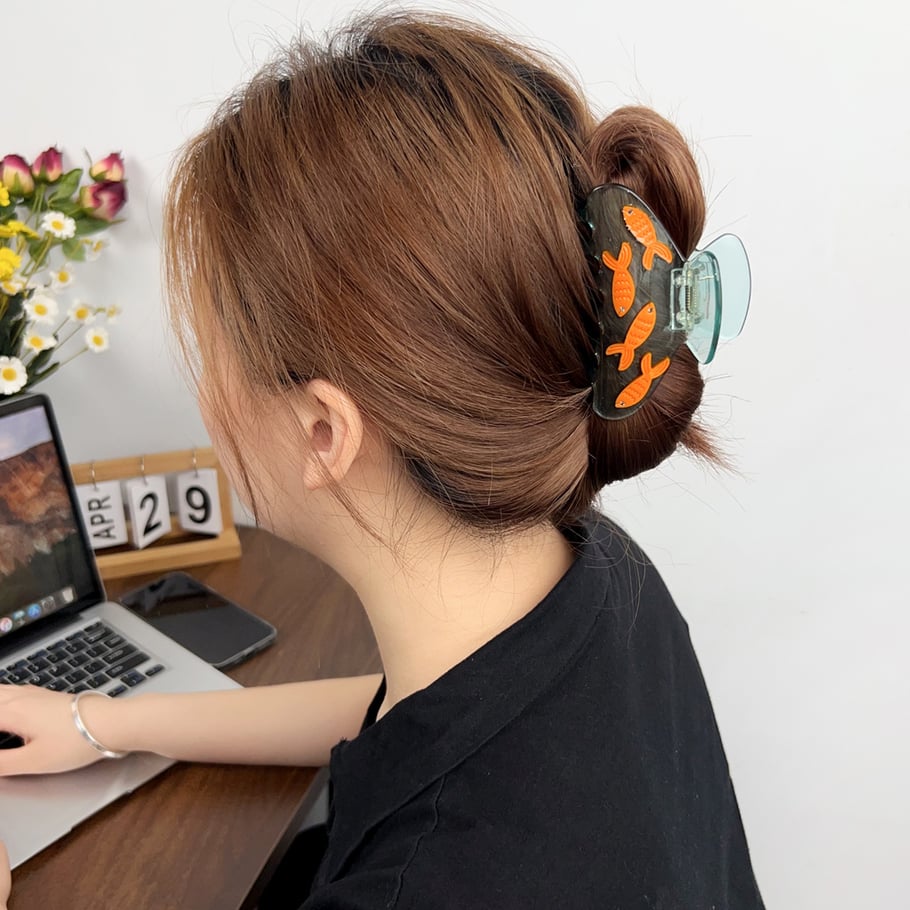 Pinces à cheveux mignonnes en acétate pour femmes, mini-poissons Image4