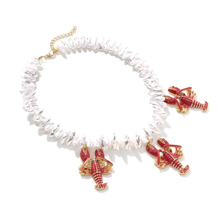 Collares colgantes de langosta de aleación de vacaciones Imagen3