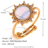 Verstellbarer Opal-Sonnenring - Gold und Blau Bild3
