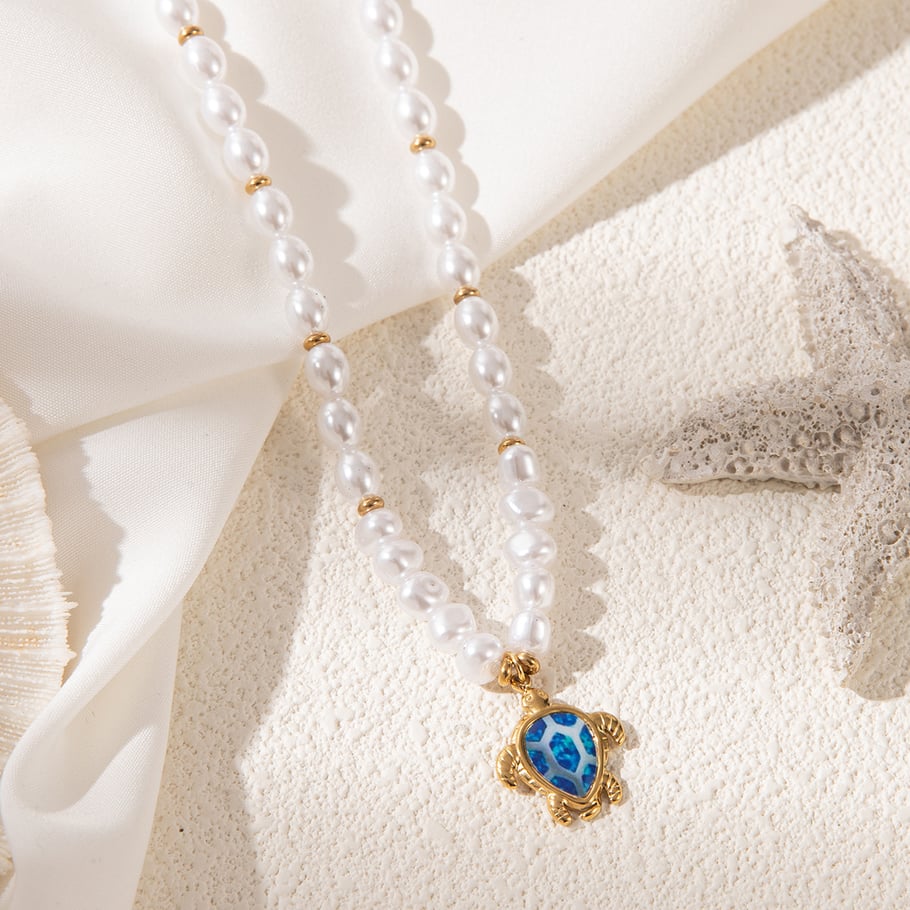 Vacation Series Starfish Stainless Steel Women's Necklaces h5Picture5