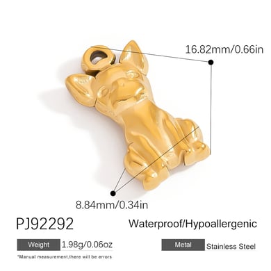 Heart Stainless Steel Gold Color DIY Pendants h5 Picture2